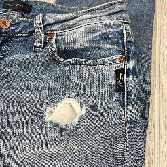 Silver Jeans Co. Women's Suki Mid-rise Straight Leg Jeans Indigo Blue W29/L30 - Picture 5 of 13